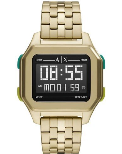 Shop Armani Exchange Wrist Watch In Platinum