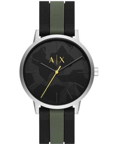 Shop Armani Exchange Wrist Watch In Black