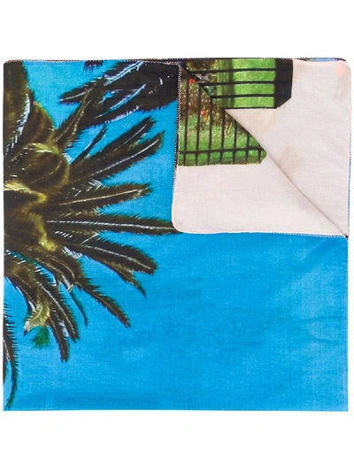 Shop Tara Matthews X Faustine Point Murtoli Ajaccio Palms Sarong Skirt In Blue