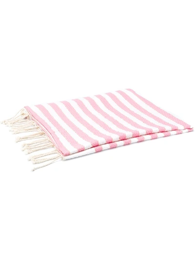 Shop Mc2 Saint Barth Striped Pattern Beach Towel In Pink