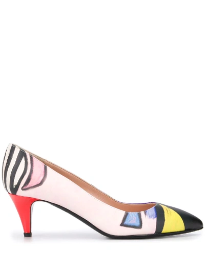Shop Moschino Painted 55mm Pumps In Pink
