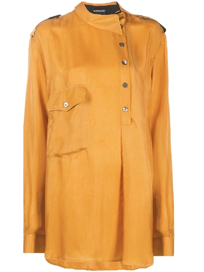 Shop Ann Demeulemeester Side Button Shirt In Yellow