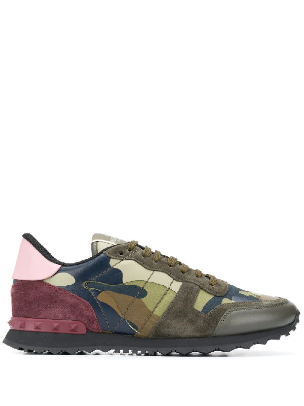 valentino garavani rockrunner camouflage sneakers