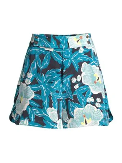 Shop Equipment Lyra Silk Wide Shorts In Saxony Blue