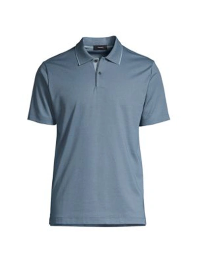 Shop Theory Men's Casual Cotton Polo In Air Force Lagos