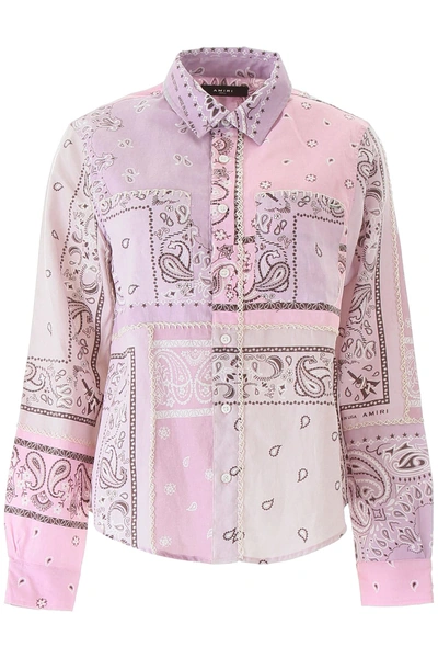 Shop Amiri Bandana Print Shirt In Lavendar (purple)