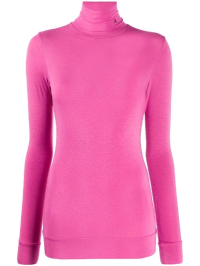 Shop Ambush A Embroidered Roll-neck Top In Pink