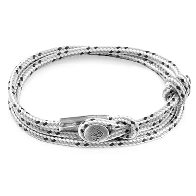 Shop Anchor & Crew Grey Dash Dundee Silver & Rope Bracelet (charity Bracelet Snow Leopard Trust)