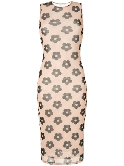 Shop Sandy Liang Mama Floral Dress In Brown
