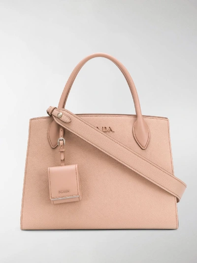 Shop Prada Logo Tote Bag In Pink