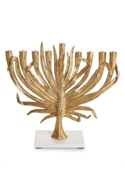 Shop Michael Aram 'palm' Menorah In Metallic Gold