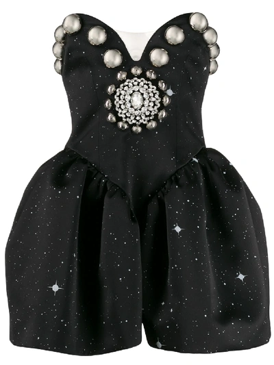 Shop Christopher Kane Star Print Bustier Dress In Black