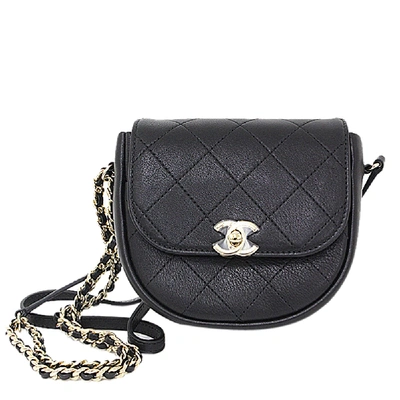 Chanel Vintage Chanel 7 Black Quilted Leather Classic Mini Flap Bag