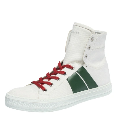 AMIRI Pre-owned White/green Canvas And Leather Sunset High Top Sneakers Size 42