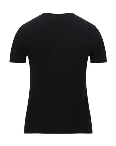 Shop Giorgio Armani Man T-shirt Black Size 46 Viscose, Elastane