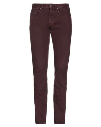 Shop Incotex Jeans In Maroon