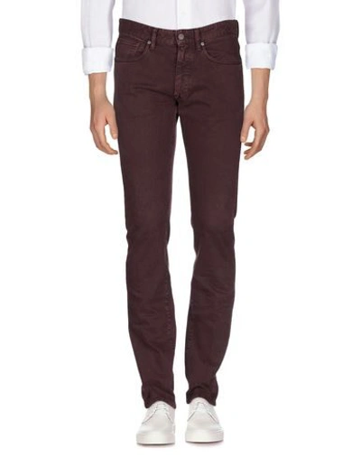 Shop Incotex Jeans In Maroon