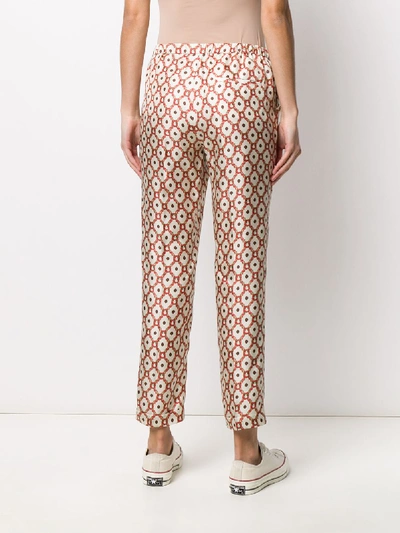 Shop Alberto Biani Floral Patterned Straight-leg Trousers In White