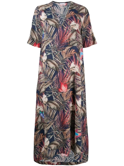 Shop 813 Floral Print Silk Midi Dress In Multicolor
