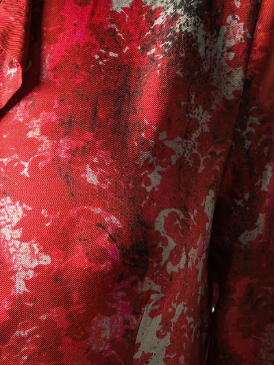Shop 813 Floral Print Silk Shirt Dress In Red