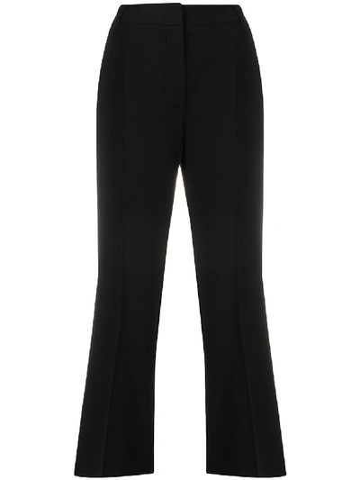 Shop Alberto Biani Cropped Bootcut Trousers In Black