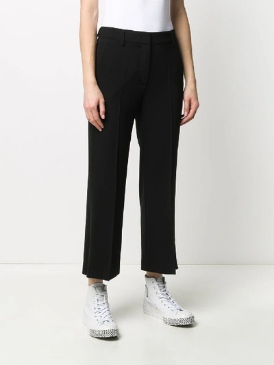 Shop Alberto Biani Cropped Bootcut Trousers In Black