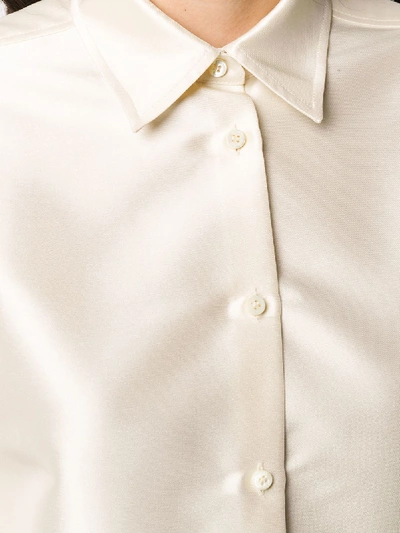 Shop Alberto Biani Long-line Button-up Shirt In White