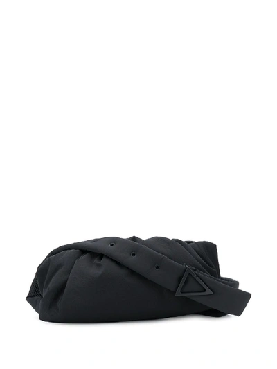 Shop Bottega Veneta Ruched Detail Shoulder Bag In Black