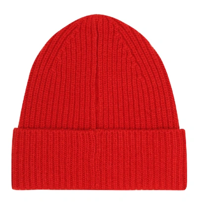 Shop Acne Studios Face Wool Beanie In Red