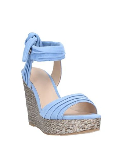 Shop Guess Sandals In Pastel Blue
