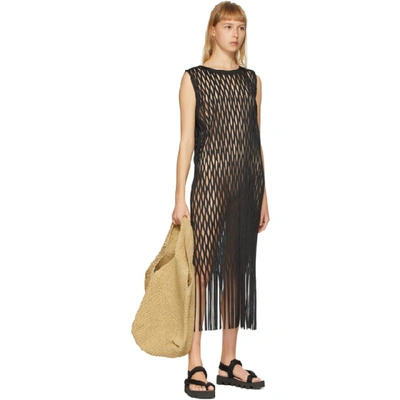 Shop Issey Miyake Black Netting Dress In 15 Black