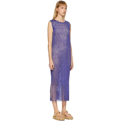 Shop Issey Miyake Purple Netting Dress In 81 Purple