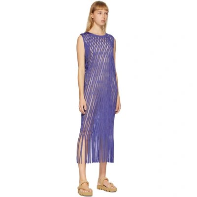 Shop Issey Miyake Purple Netting Dress In 81 Purple