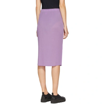 Shop Issey Miyake Purple Pleated Skirt In 80 Lgtpurpl