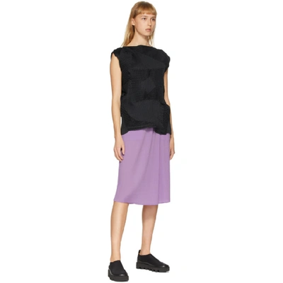 Shop Issey Miyake Purple Pleated Skirt In 80 Lgtpurpl