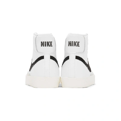 Shop Nike White And Black Blazer Mid 77 Vintage Sneakers In 100 White/b