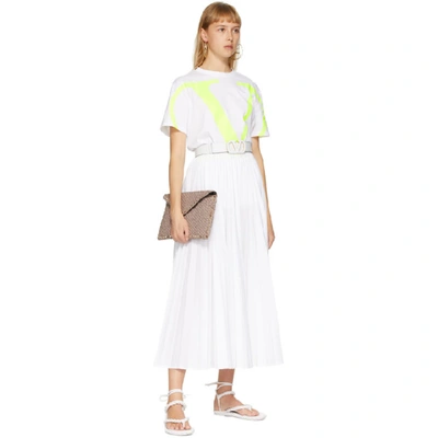 Shop Valentino White And Yellow Vlogo T-shirt In Y0b Wht/yel