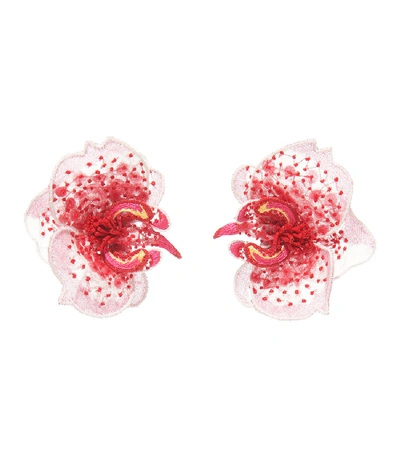 Shop Mignonne Gavigan Orchid Earrings In Pink