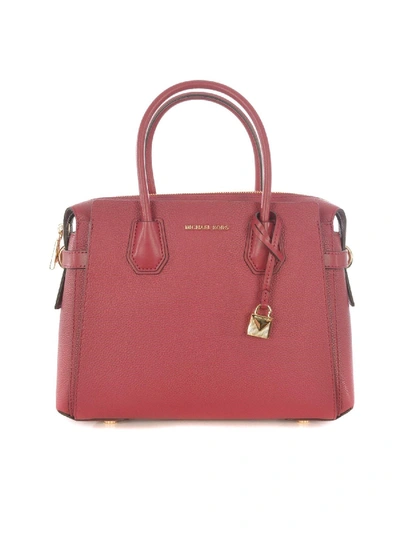 Shop Michael Kors Mercer Medium Bag In Berry Color In Fuchsia