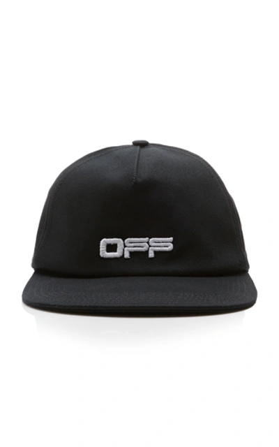 Shop Off-white Logo Cotton Baseball Cap In Black