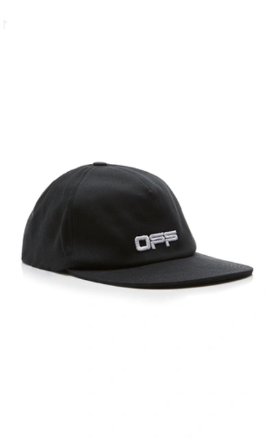 Shop Off-white Logo Cotton Baseball Cap In Black