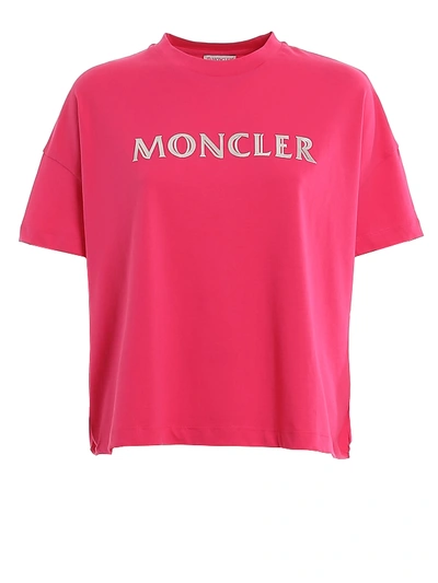 Shop Moncler Short Sleeve T-shirt In Fuchsia