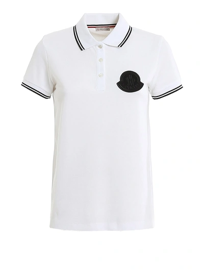 Shop Moncler Polo Shirt In White