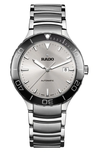 Shop Rado Centrix Automatic Bracelet Watch, 42mm In Silver/ Black