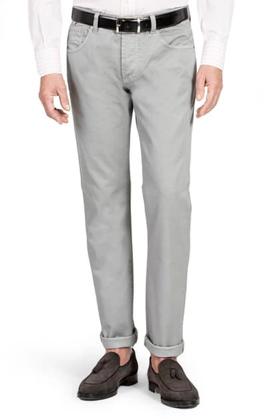 Shop Isaia Slim Fit Pants In Grey