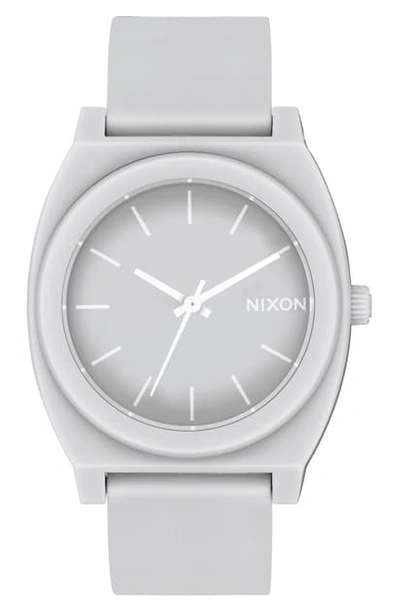 Shop Nixon Time Teller P Polyurethane Strap Watch, 40mm In Cool Gray