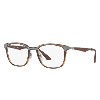 Shop Ray Ban Rb7117 Eyeglasses Gunmetal Frame Clear Lenses Polarized 50-19