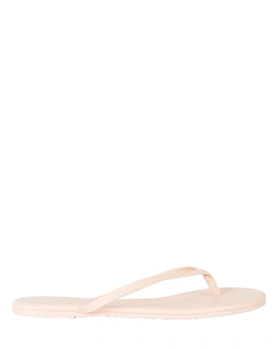 Shop Tkees Solids Leather Flip Flops In Pale Pink