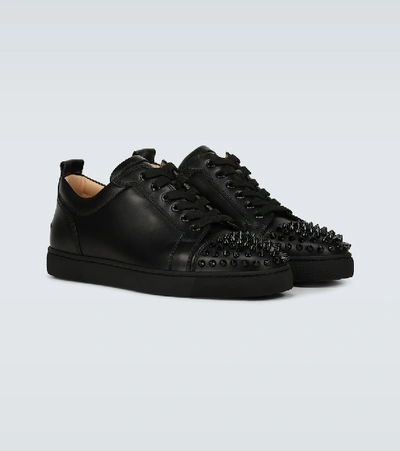 Shop Christian Louboutin Louis Junior Spikes Sneakers In Black