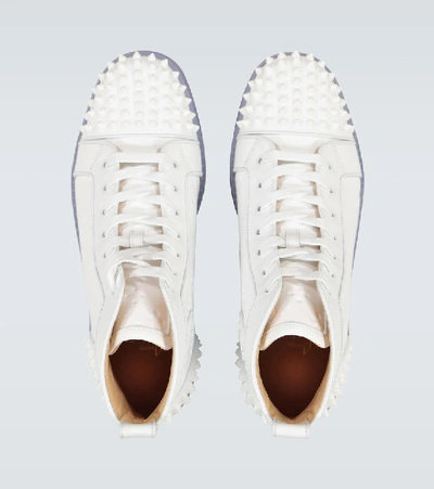 Lou Spikes 2 Embossed Leather High-top Sneakers In White/white+gom